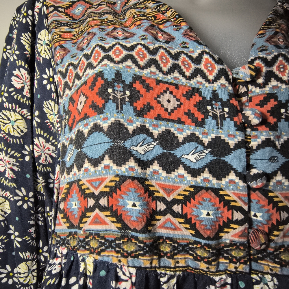 Umgee Large Multicolor Aztec Patterned Mini Dress… - image 3